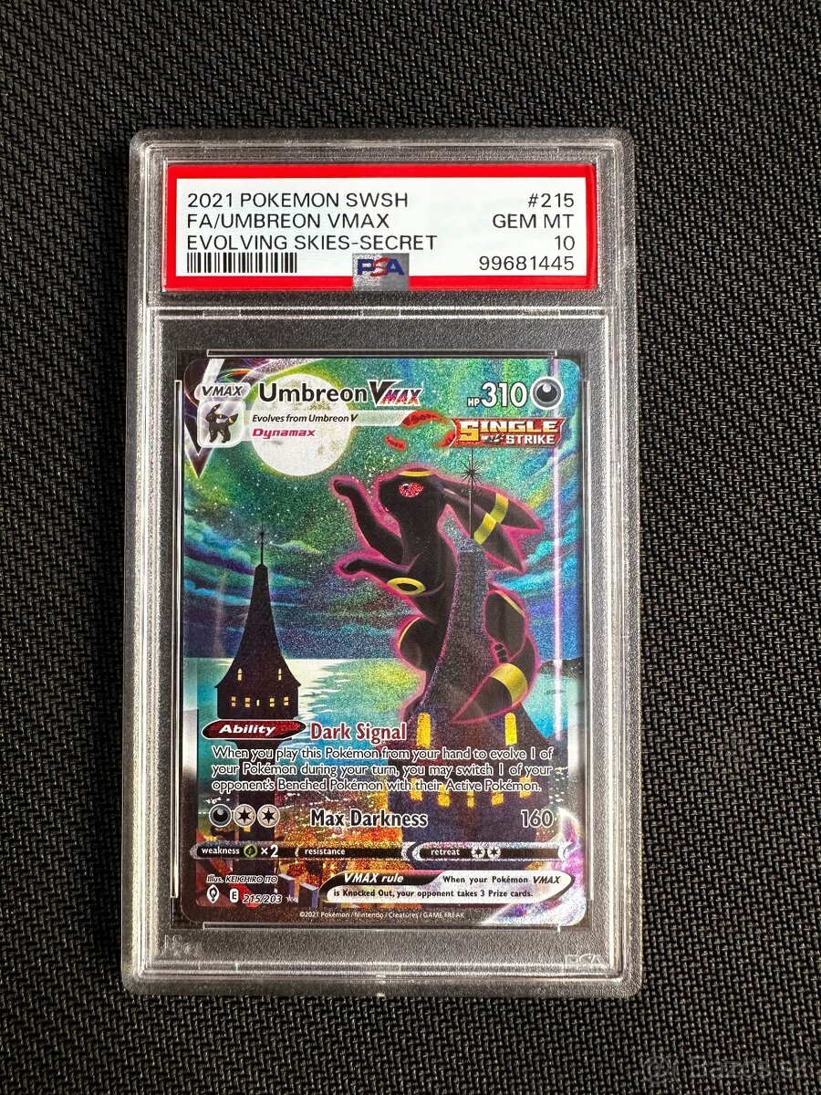 Evolving Skies graded pokemon card slab Umbreon VMAX moonbre