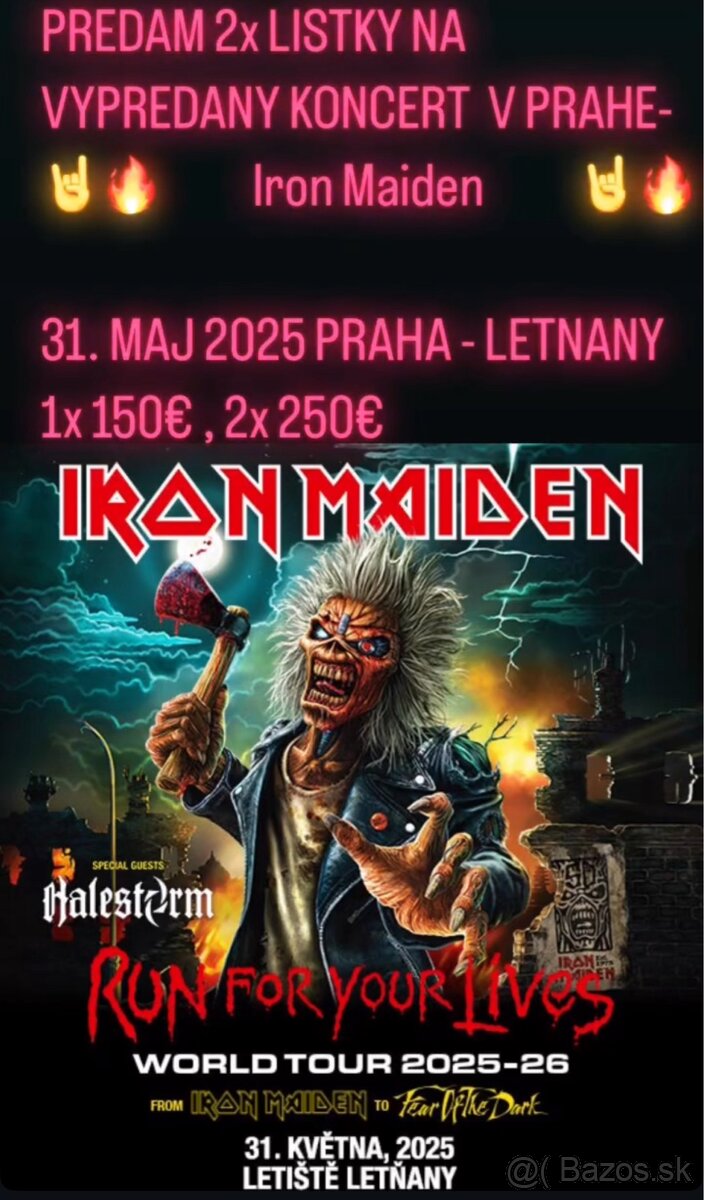 VSTUPENKA NA KONCERT IRON MAIDEN 2025