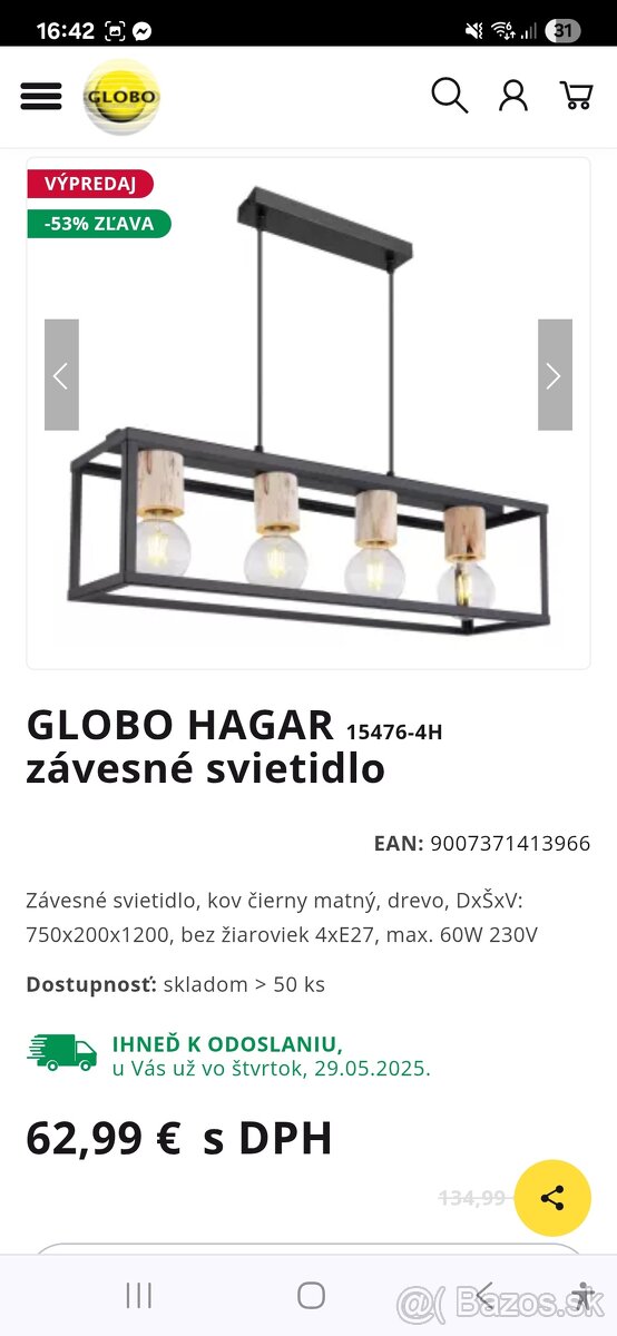 Zavesne svietidlo