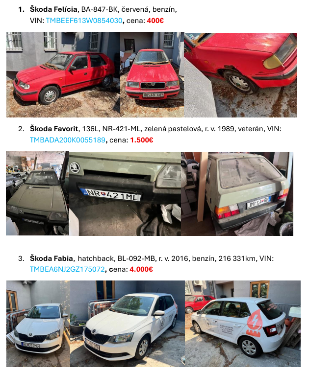 Škoda fleet - Felicia, Favorit, Fabia, Fiat