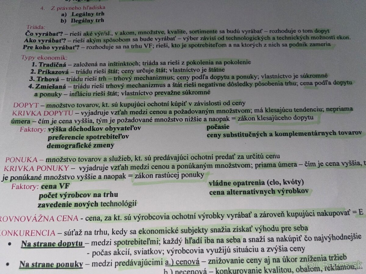 Maturitné témy - ekonomika
