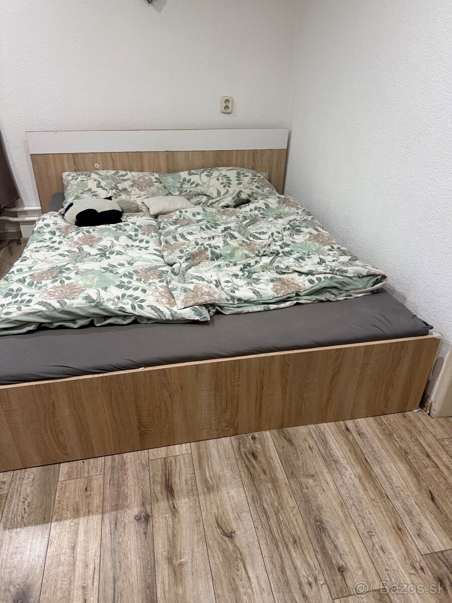 Postel dub sonoma / biela