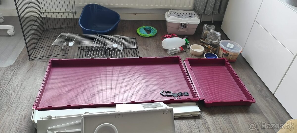 Klietka (extra veľká) a komplet výbava pre zajaca/morčatá