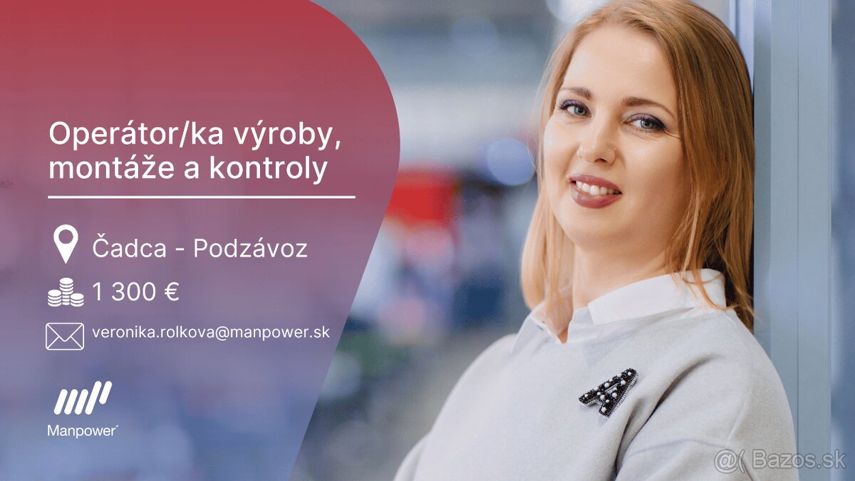 Operátor/ka montáže, kontroly a balenia