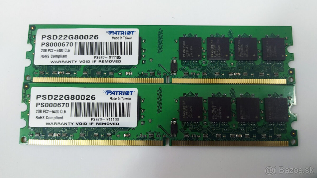 DDR2 4GB /2x 2GB/ 800MHz PATRIOT
