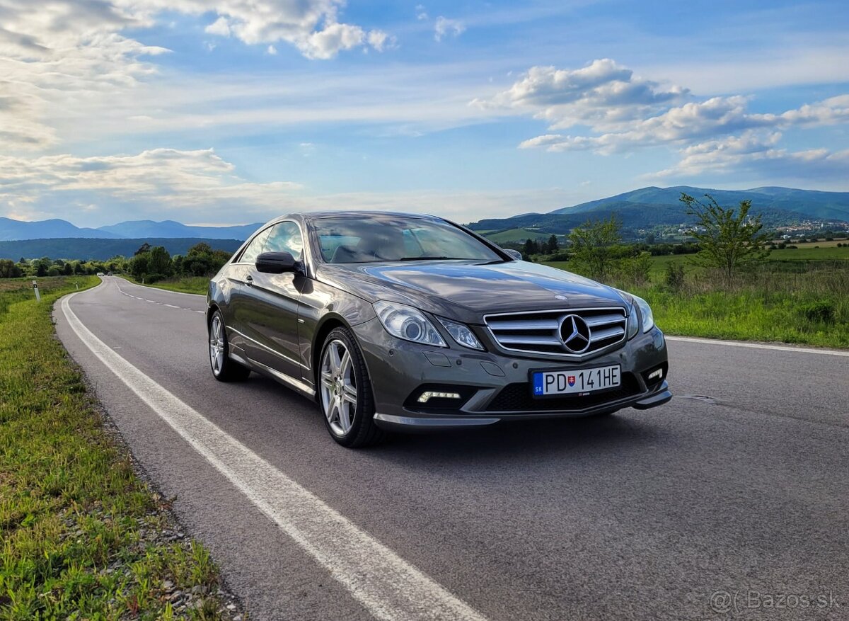 Mercedes Benz E coupe 350 CDI AMG - hnedá koža