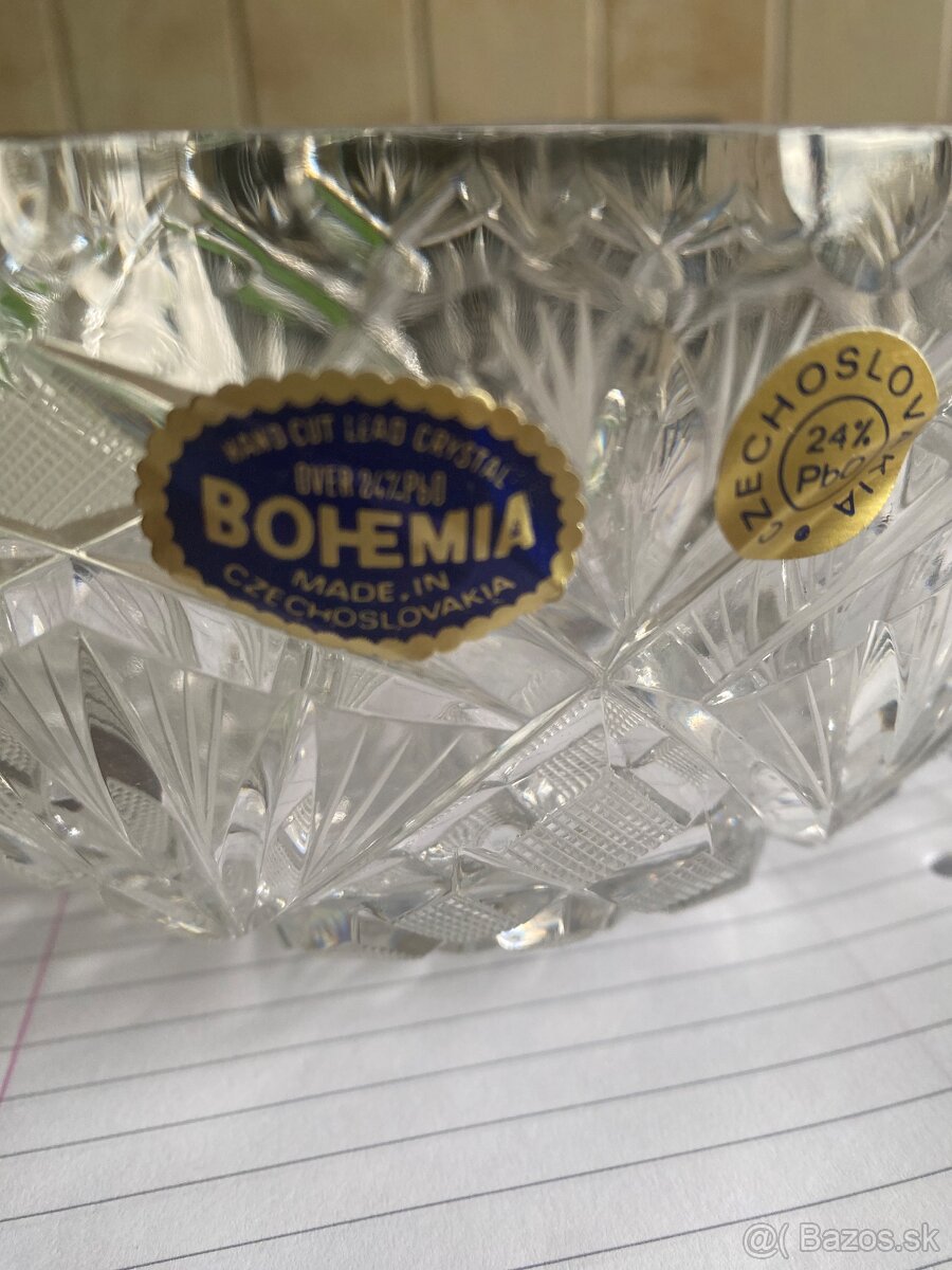 Kryštálová ručne brúsená misa Bohemia