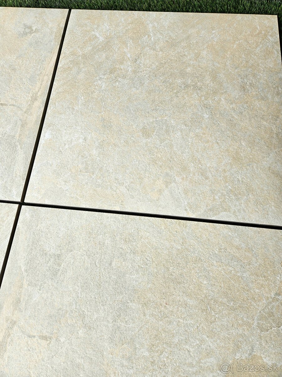 2cm dlažba aj na štrk/terče 60x60, krémova