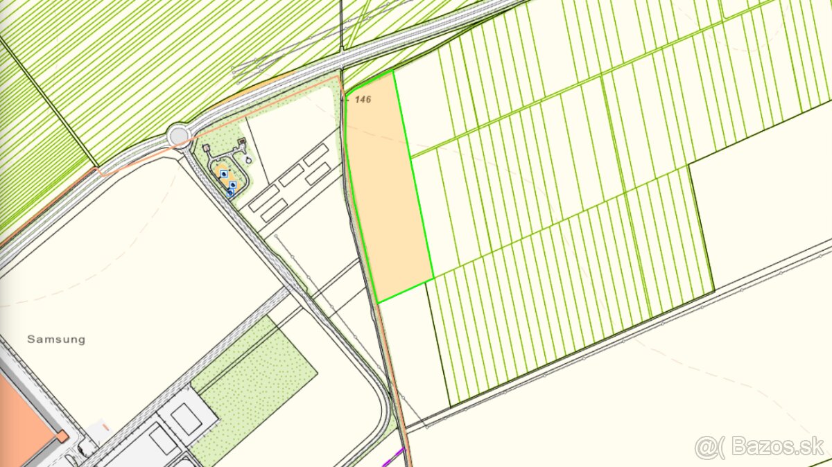Na predaj stavebný pozemok 5,49 ha v priemyselne zóne