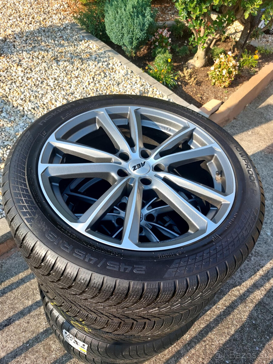 4x obute alu AEZ 5x112 R19 J-8 ET 39 pneu m+s 245/45 r19
