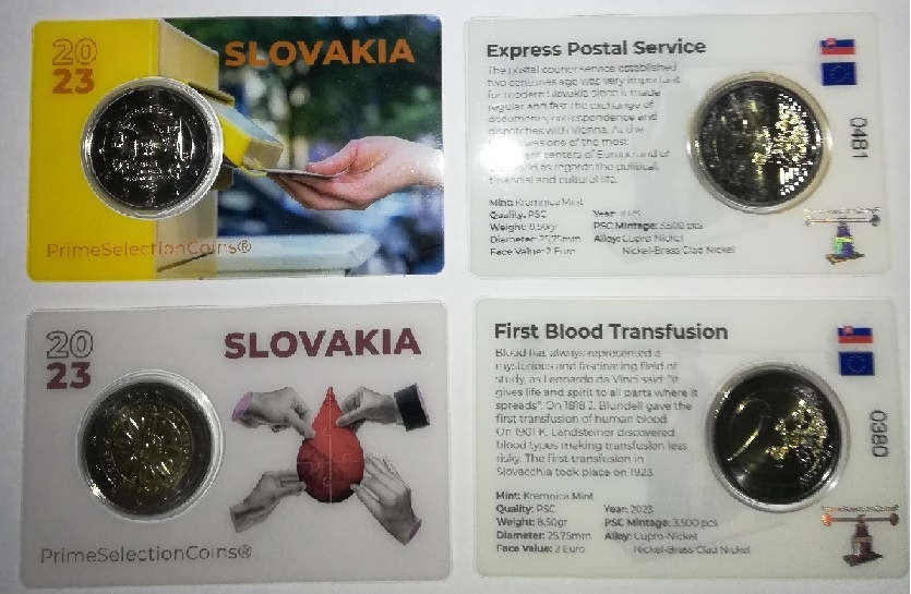 2 euro Slovensko 2023 - plastová mincová karta - Coincard.