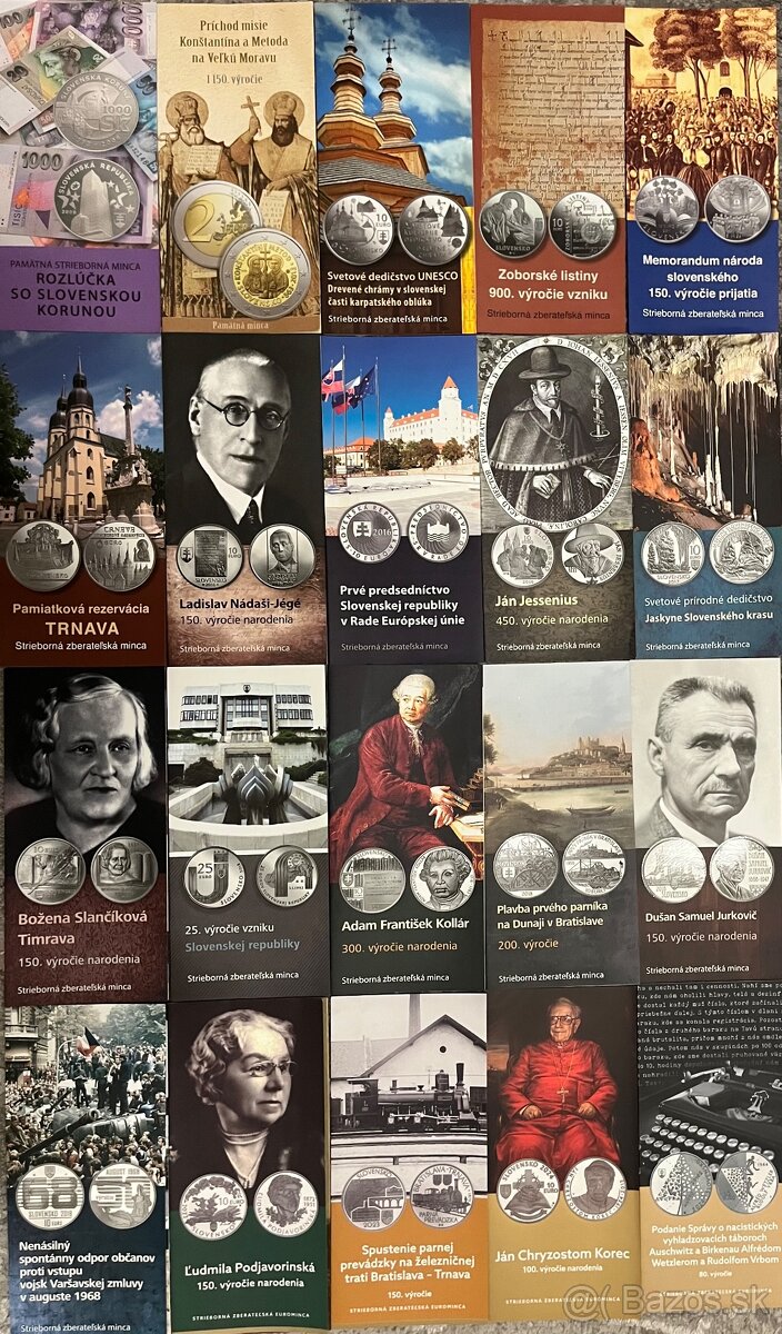 Informačný leták k strieborným zberateľským minciam SK/EN/DE