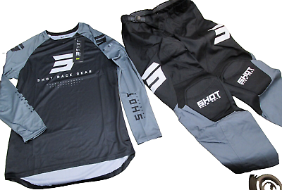 SHOT čierno šedý komlet set dres nohavice