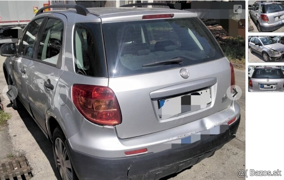 Fiat Sedici 1.6 2010 predám motor M16A, PREVODOVKA 5 rýchlos