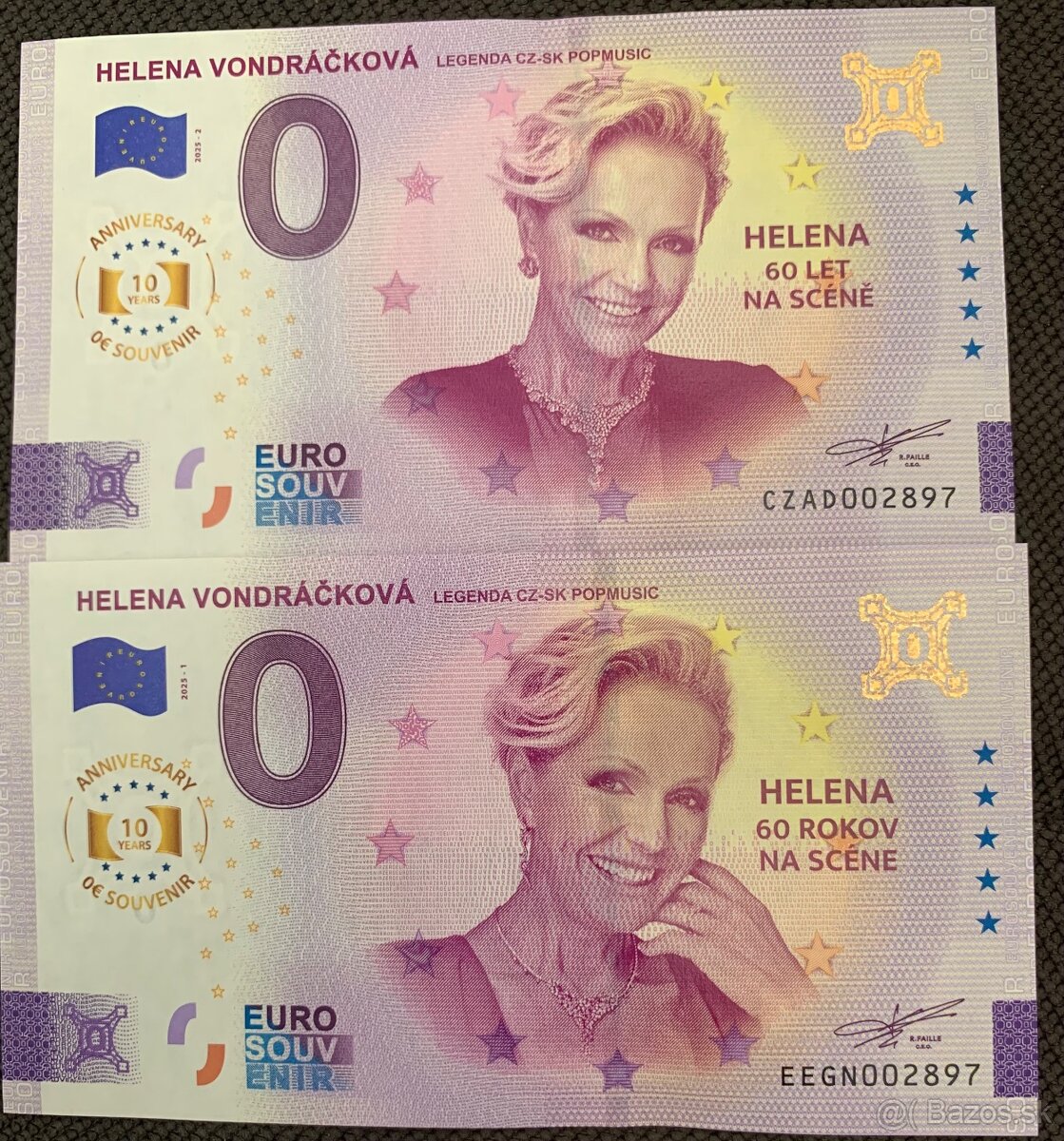 0 euro Souvenir Helena Vondráčková Anniversary - SK + CZ