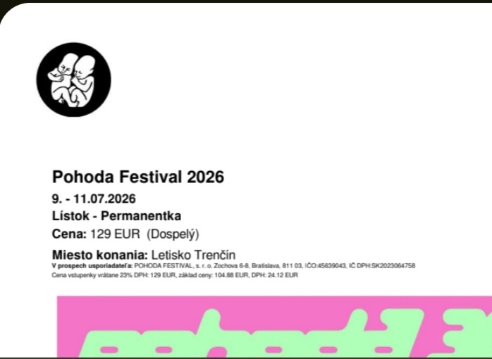 Predam listok festival pohoda 2026