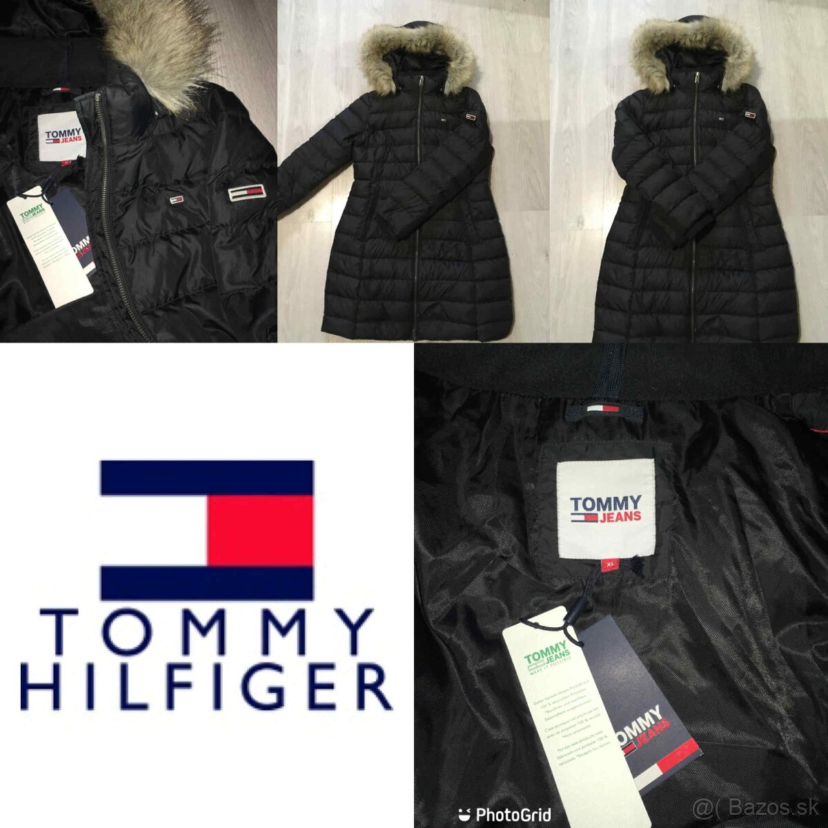 tommy hilfiger paperova zimna bunda-kabat s kozusinkou