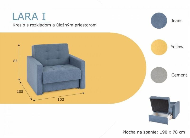 Úplne nový rozkladací gauč s úložným priestorom