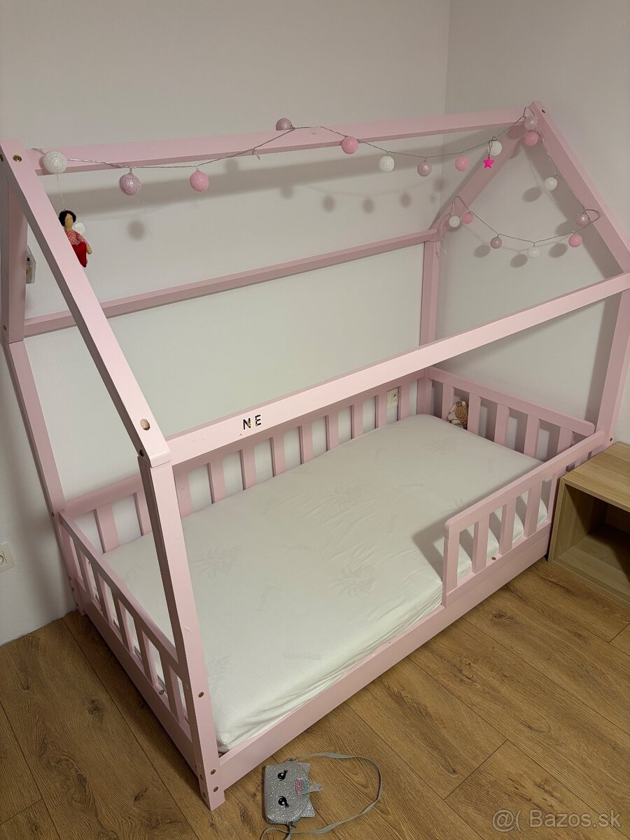 Domčeková posteľ 80x160 ružová