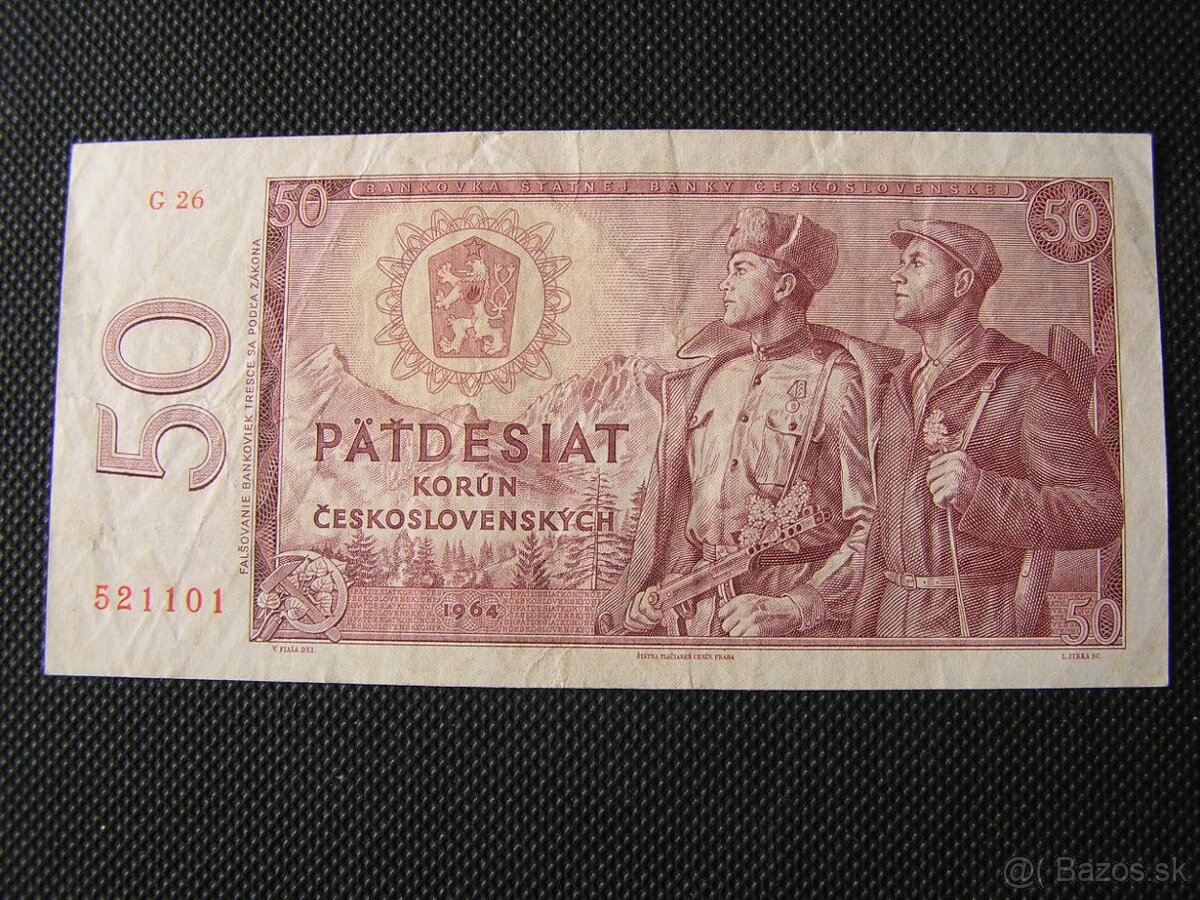 ČESKOSLOVENSKÉ BANKOVKY: 50 KČS - 1964