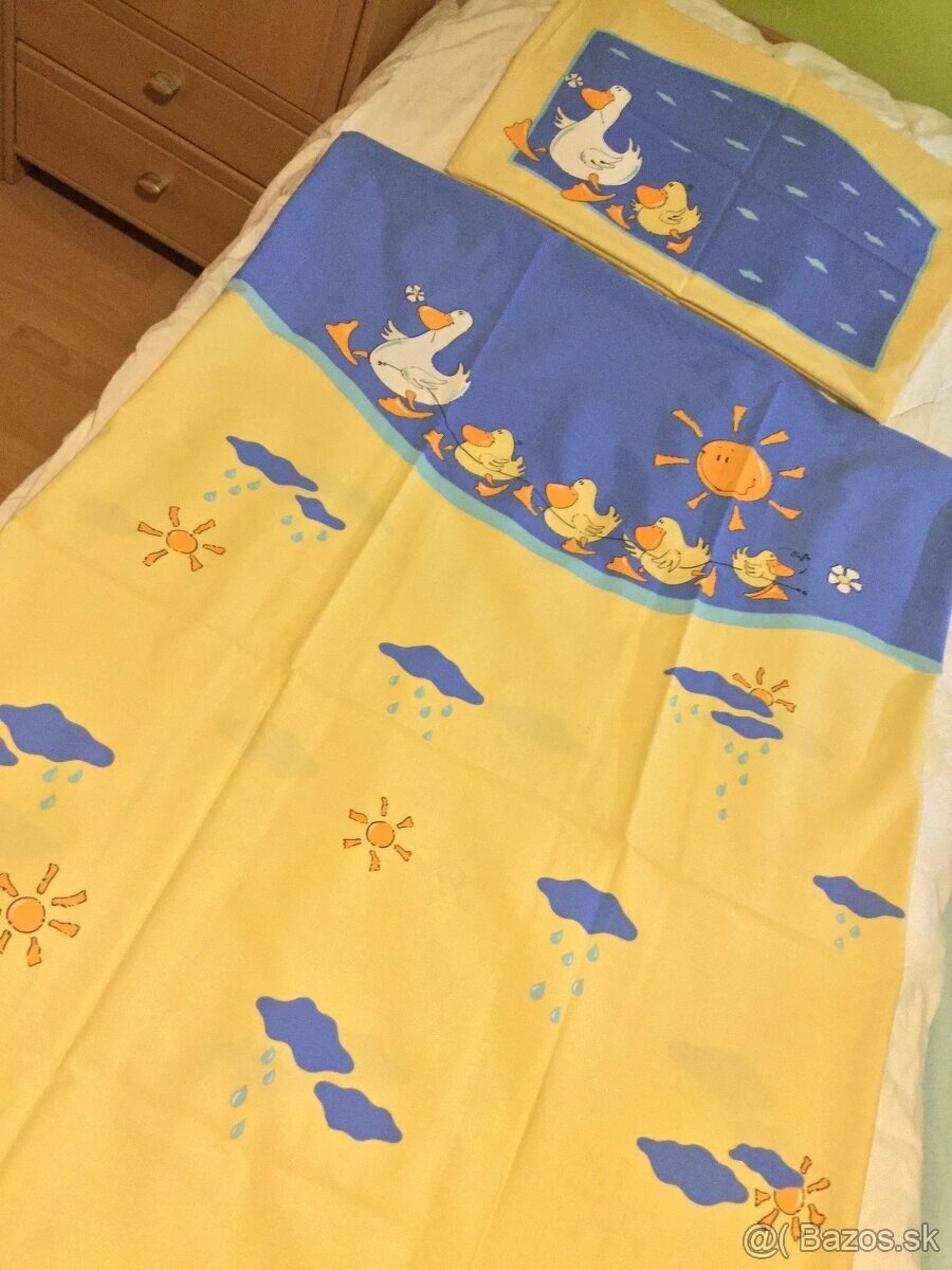 POSTEĽNÉ OBLIEČKY do postieľky KAČIČKY / HÚSKY + darček