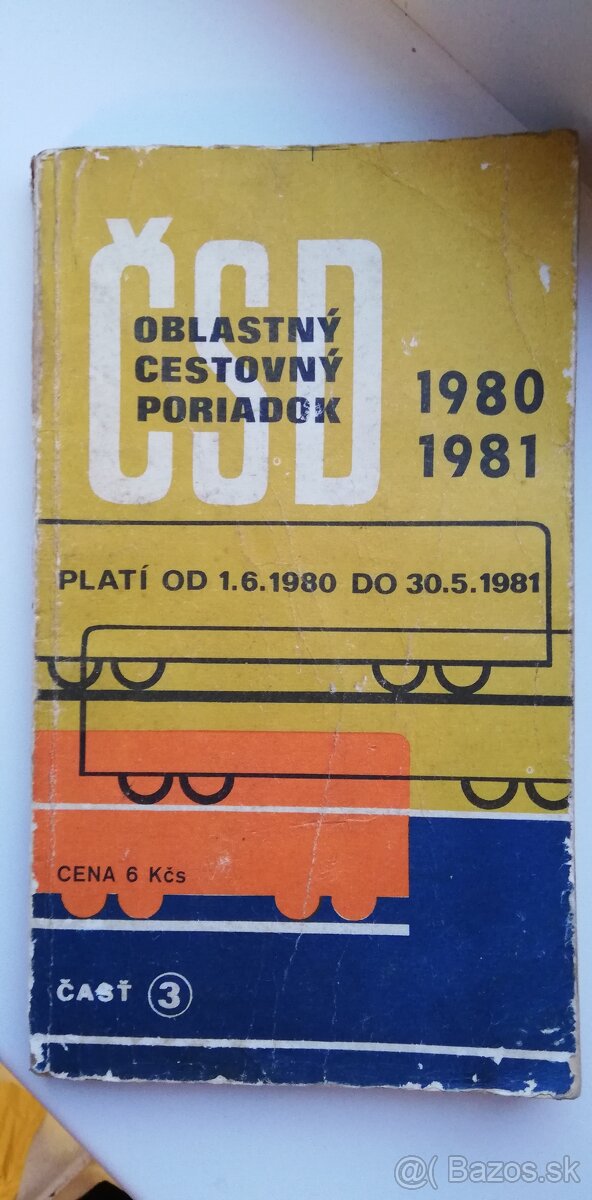 Oblastný cestovný poriadok ČSD 1980/1981