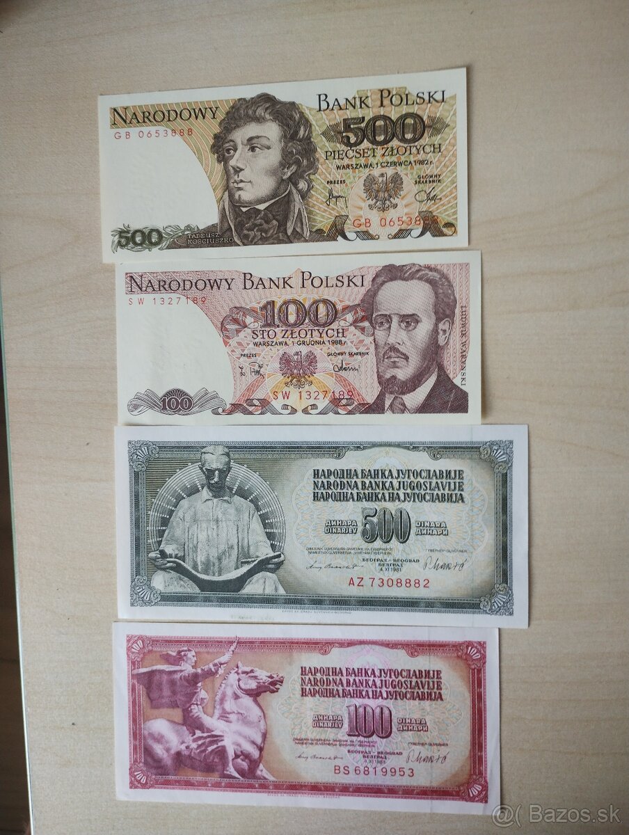 predám staré bankovky- Juhoslávia, Poľsko