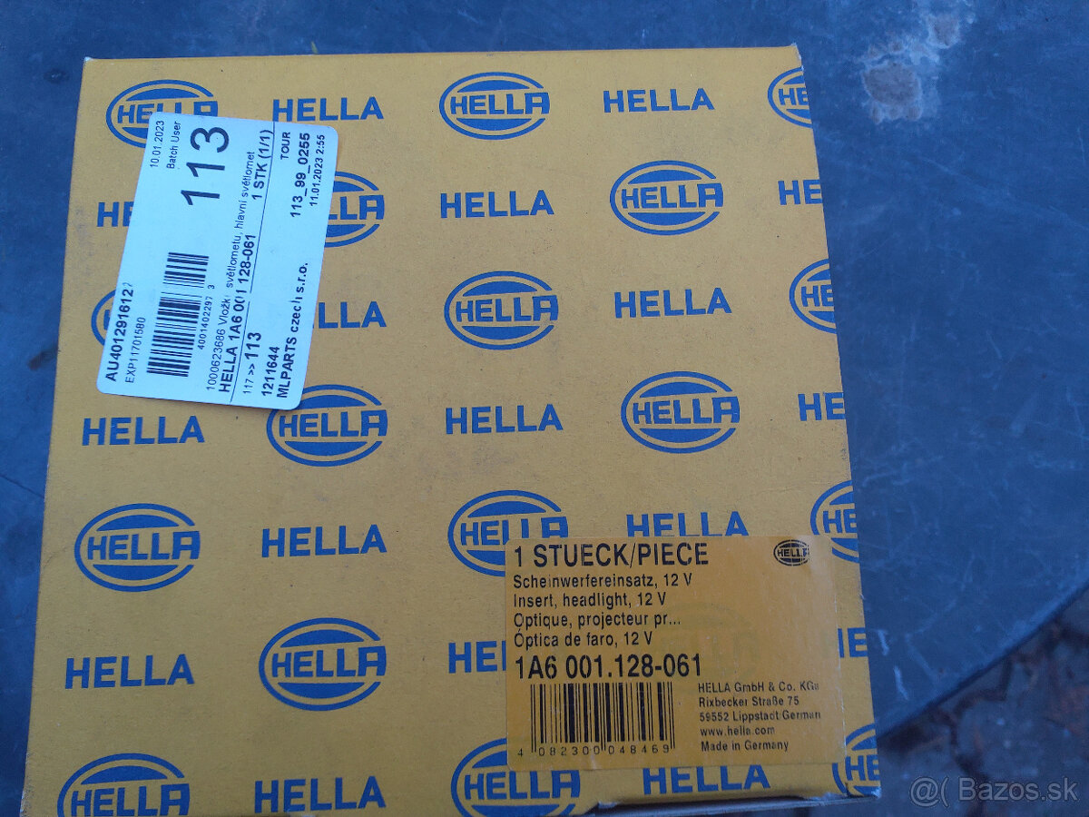 HELLA 1A6 001 128-061 Vlożka svetlometu, hlavný svetlomet