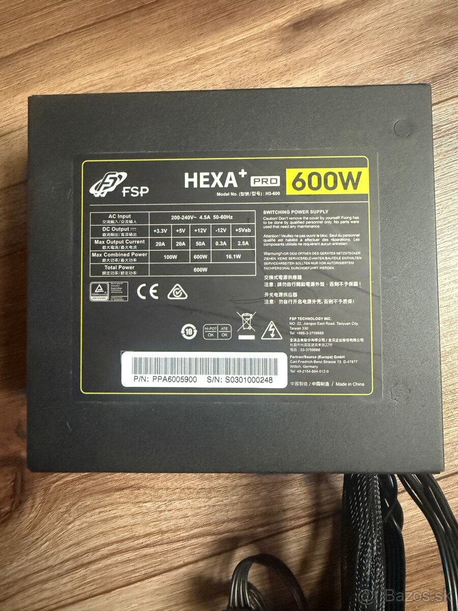 PC Zdroj Hexa + Pro 600