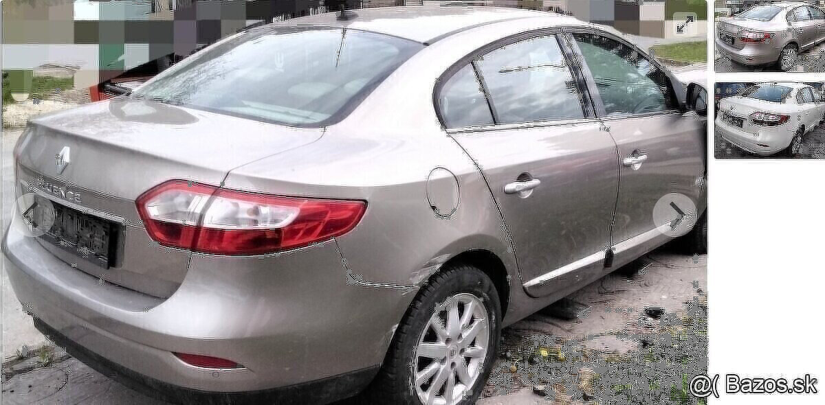 Renault Fluence 1.5 dCi 2012 predám DVERE, MOTOR K9KG8, TRYS