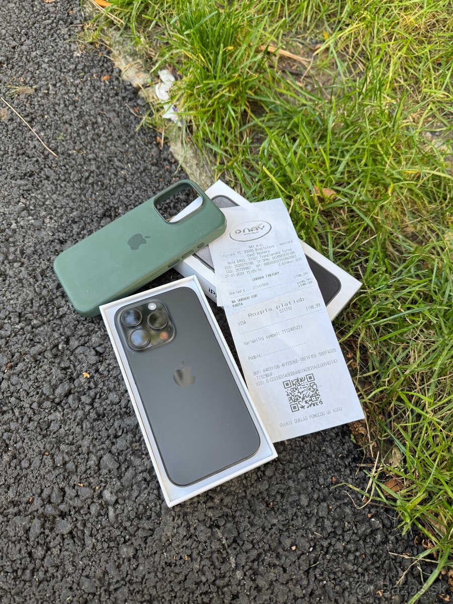 iPhone 15 PRO 128GB ČIERNY V ZÁRUKE DO 2026 STAV NOVÉHO