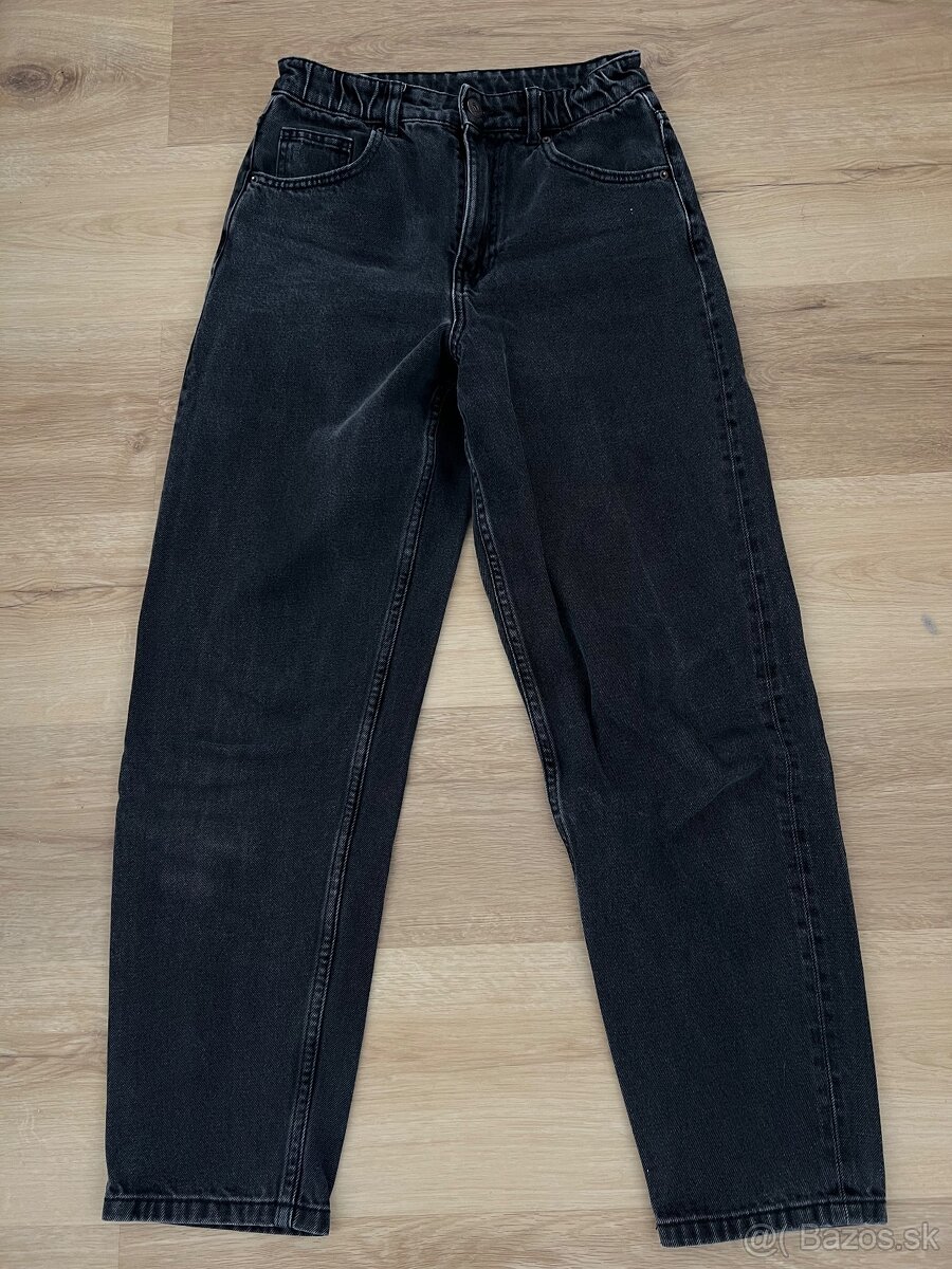 Bershka dámske čierne boyfriend džínsy