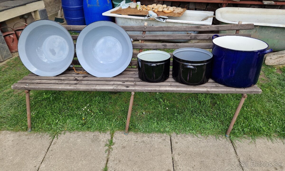 Velke smaltovane riady,hrnce,vandel