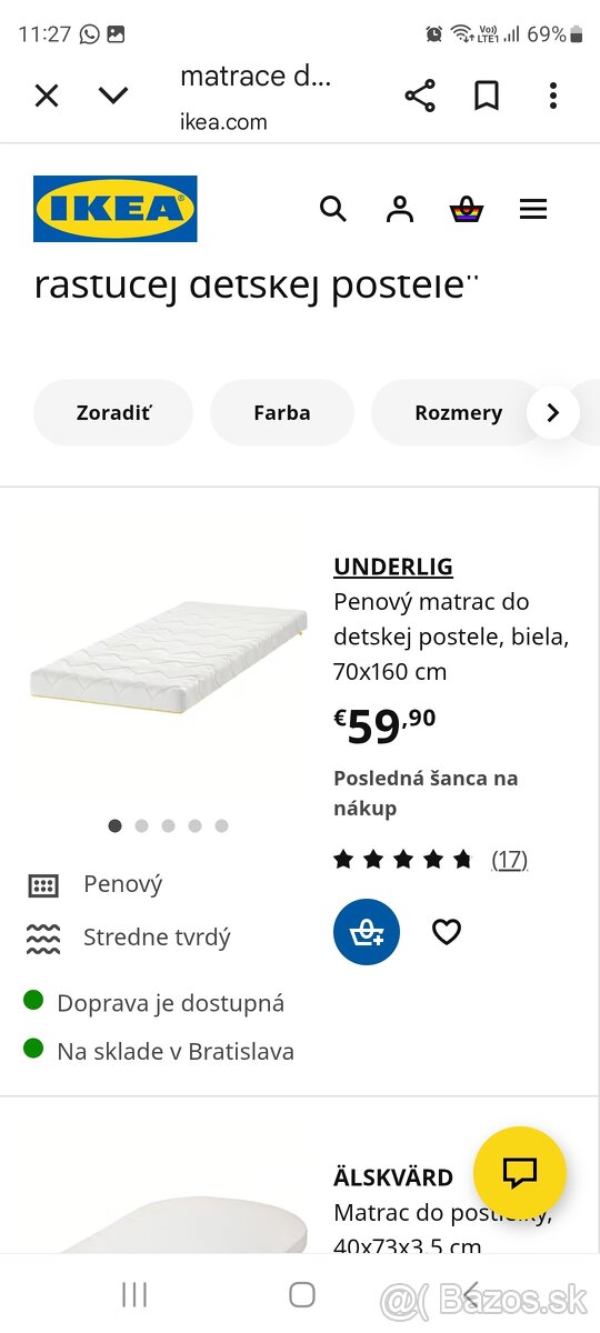 Detská rastúca postel Ikea