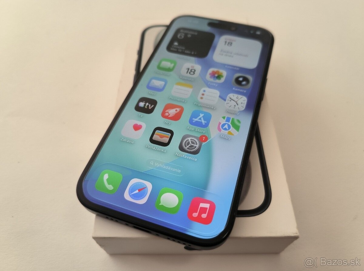 apple iphone 15 128gb Midnight / Batéria 100%