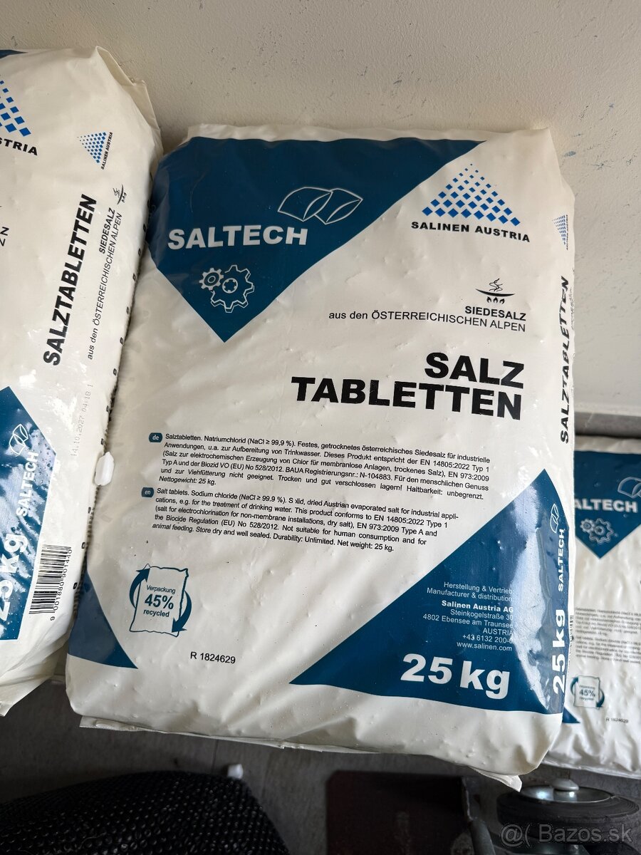 Tabletová soľ n úpravu vody
