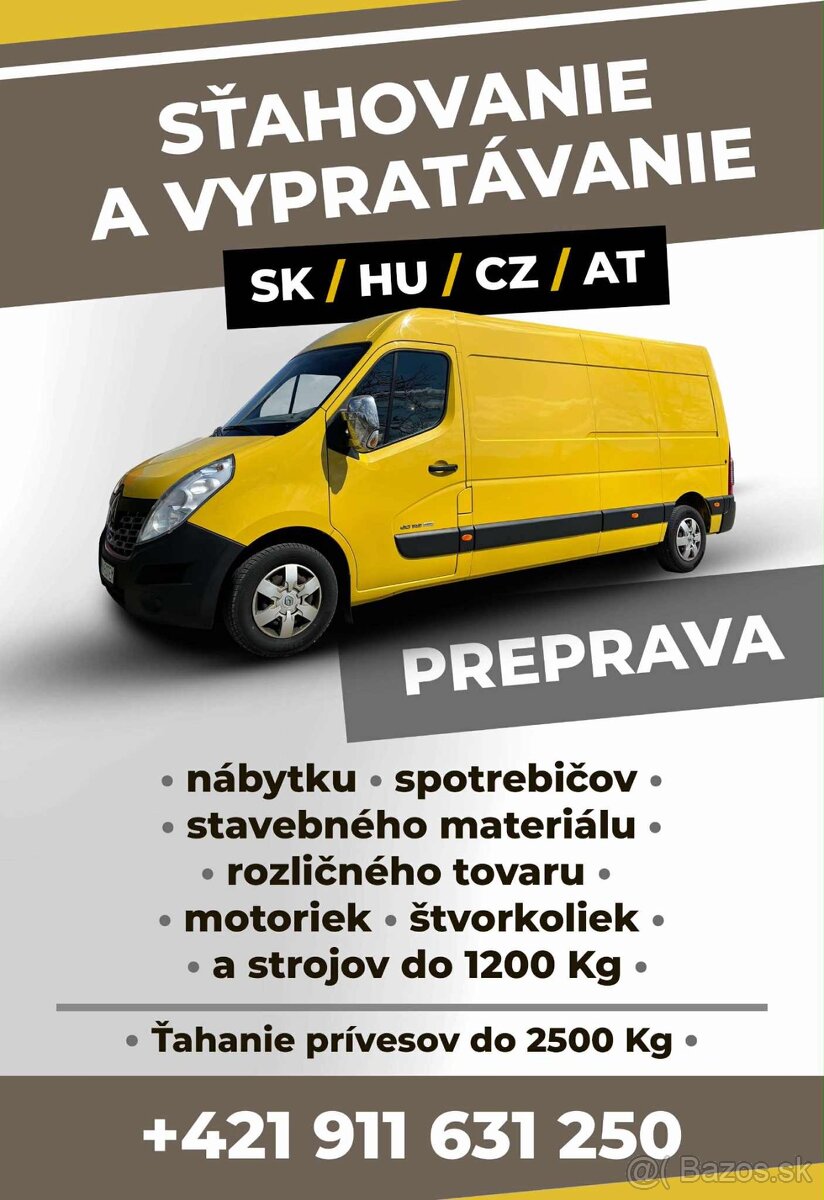 Sťahovanie, vypratavanie, preprava