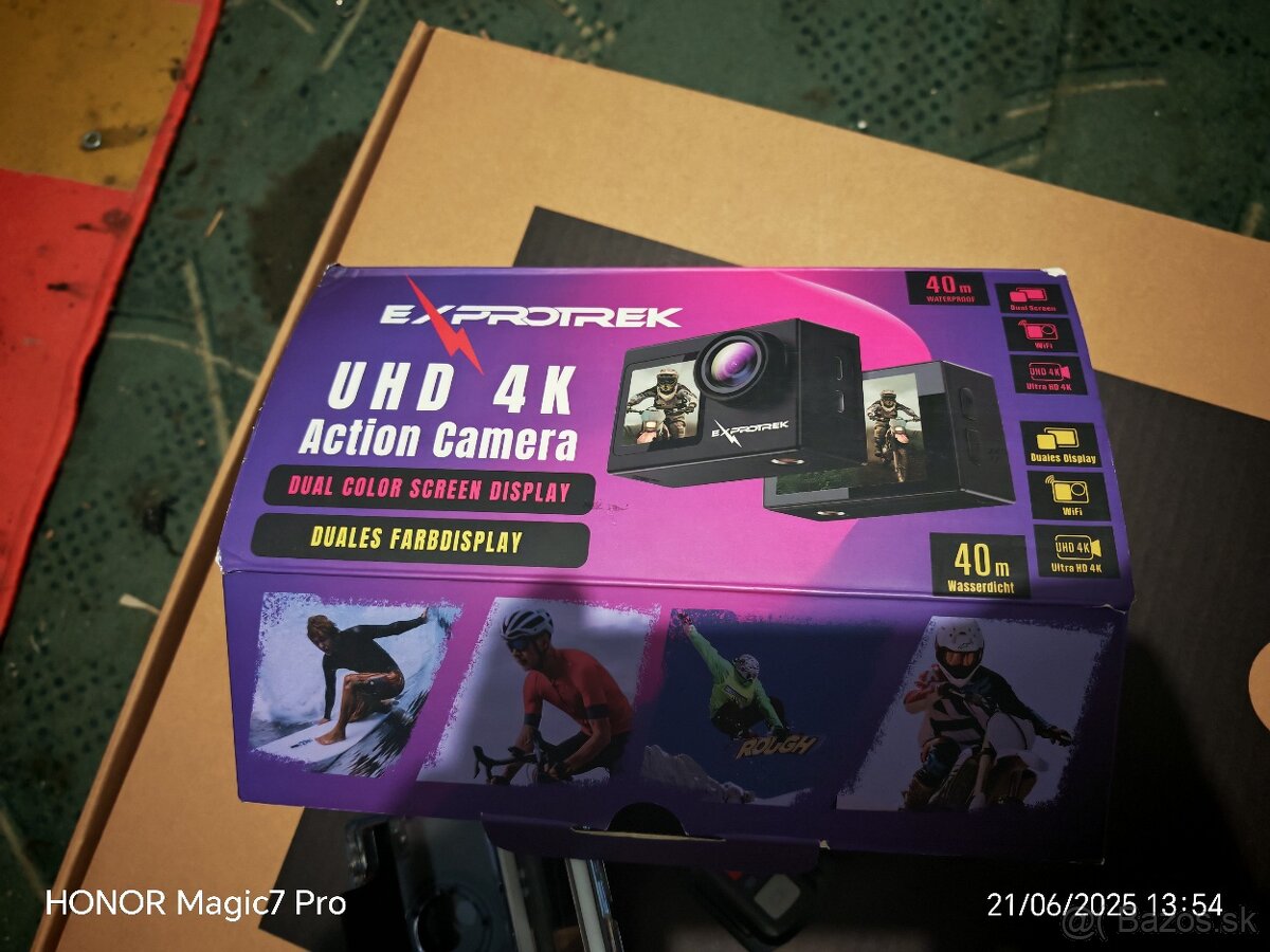 4k/60Fps akčná kamera Exprotrek/dual display