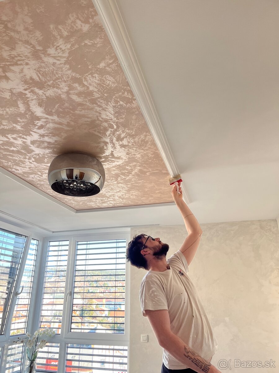 Maľovanie bytov domov a priestorov, dekoratívne omietky