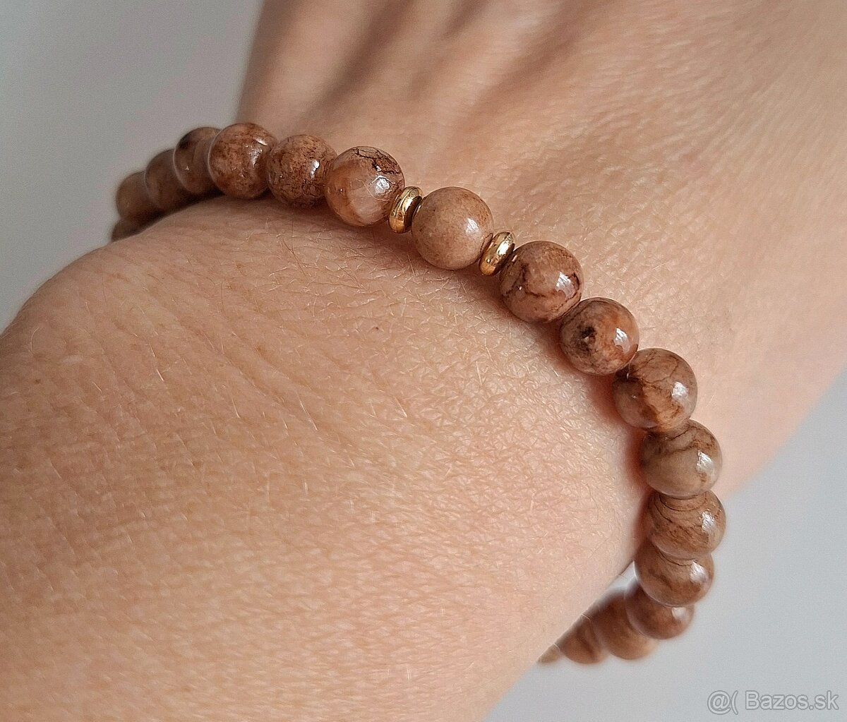 Náramok zo 6mm perzského chalcedonu