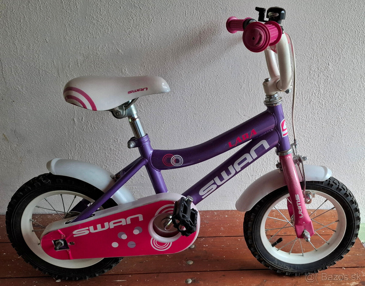 dievčenský bicykel LARA SWAN s 12" kolesami
