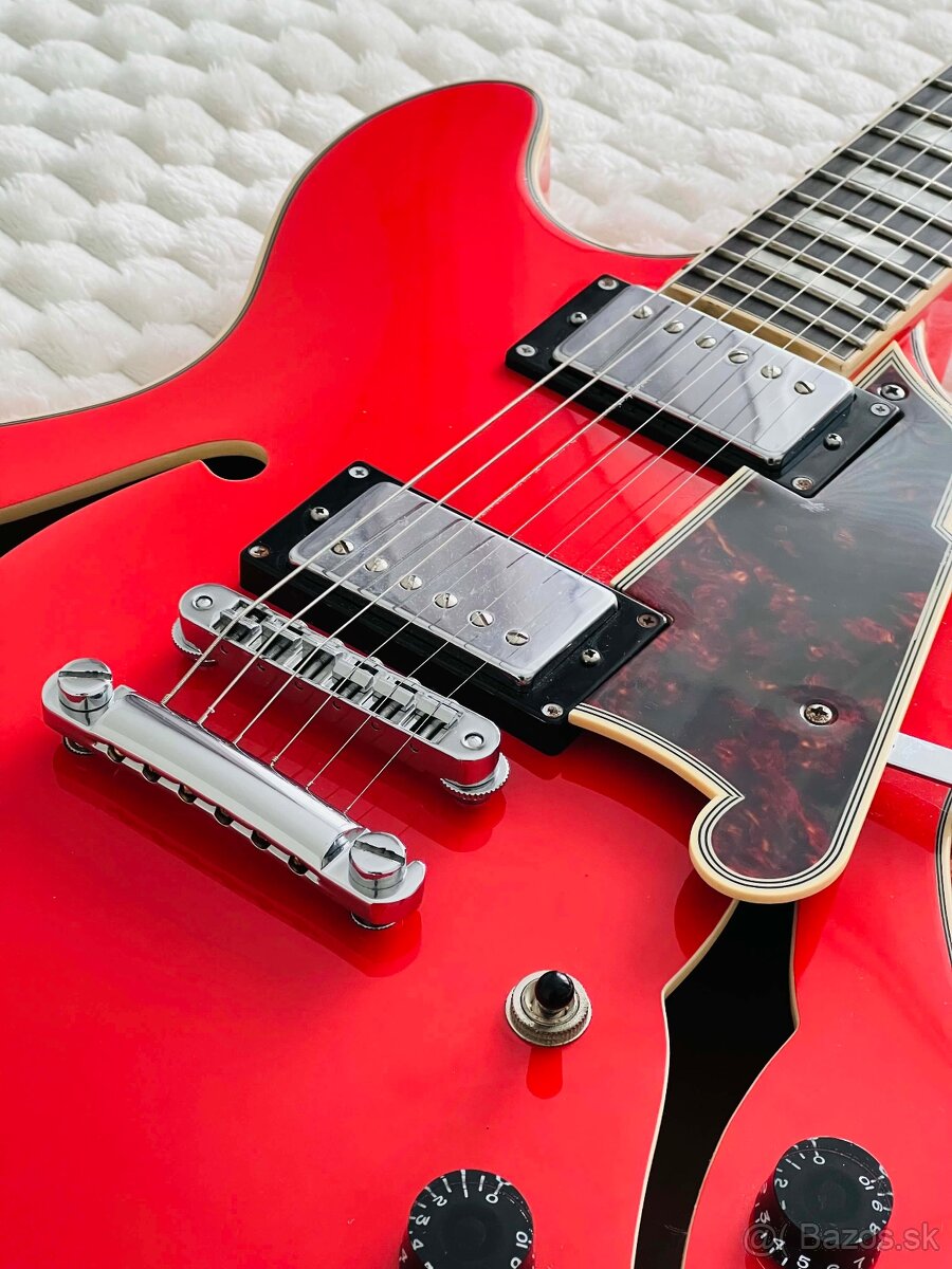 D'Angelico Premier DC Stop-bar Tailpiece Fiesta Red