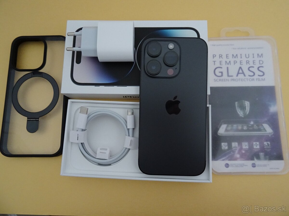 iPhone 14 PRO 128GB BLACK - ZÁRUKA 1 ROK - VELMI DOBRY STAV