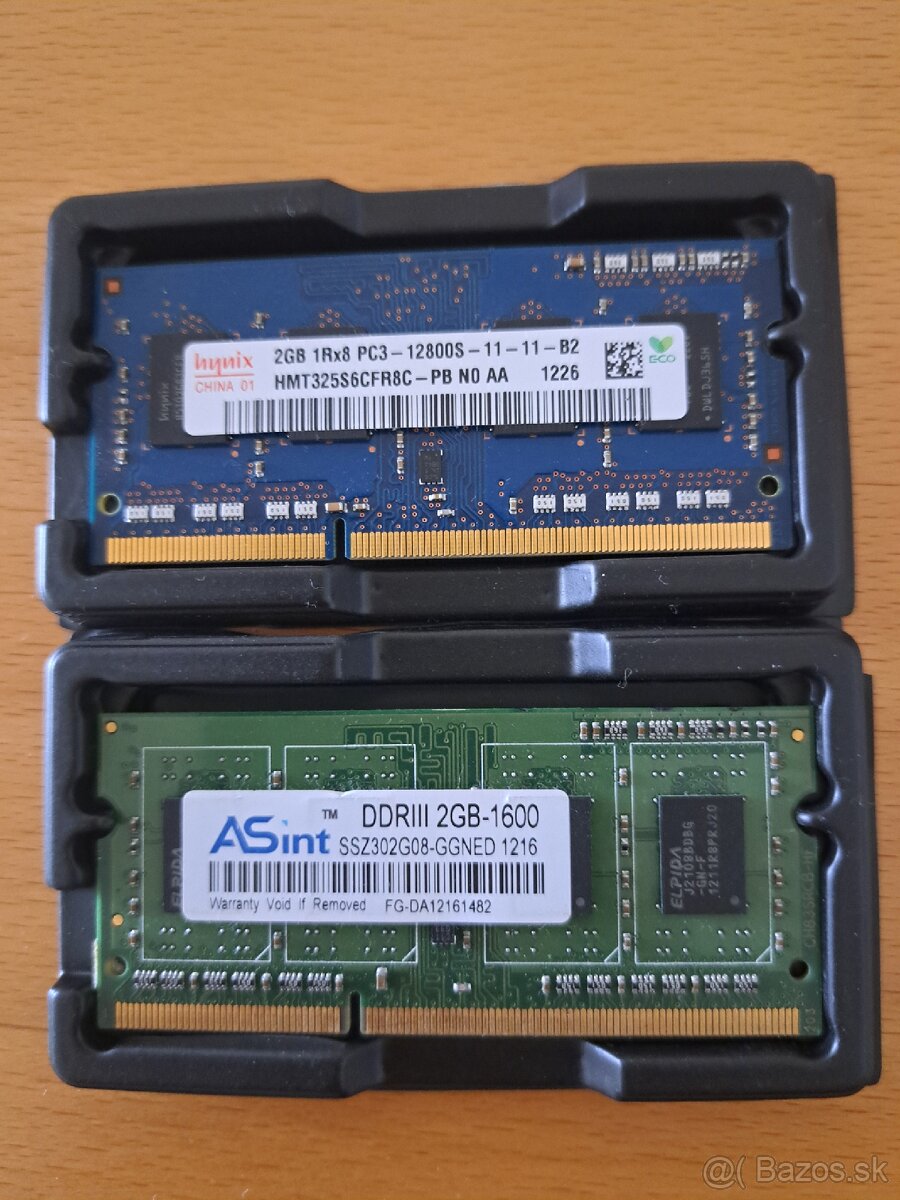 💻 Notebookové RAM pamäte DDR3 – 2×2 GB (4 GB spolu)