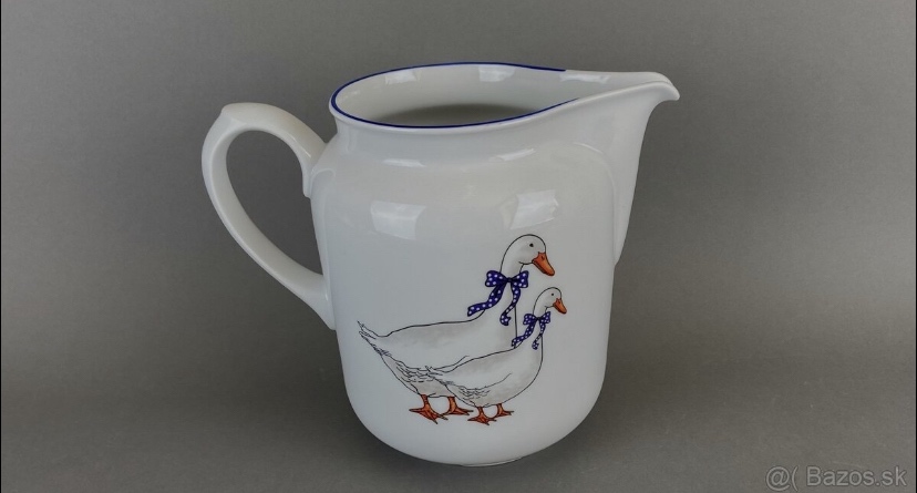 Džbán s motívom husí. 2L, modrá linka, MZ