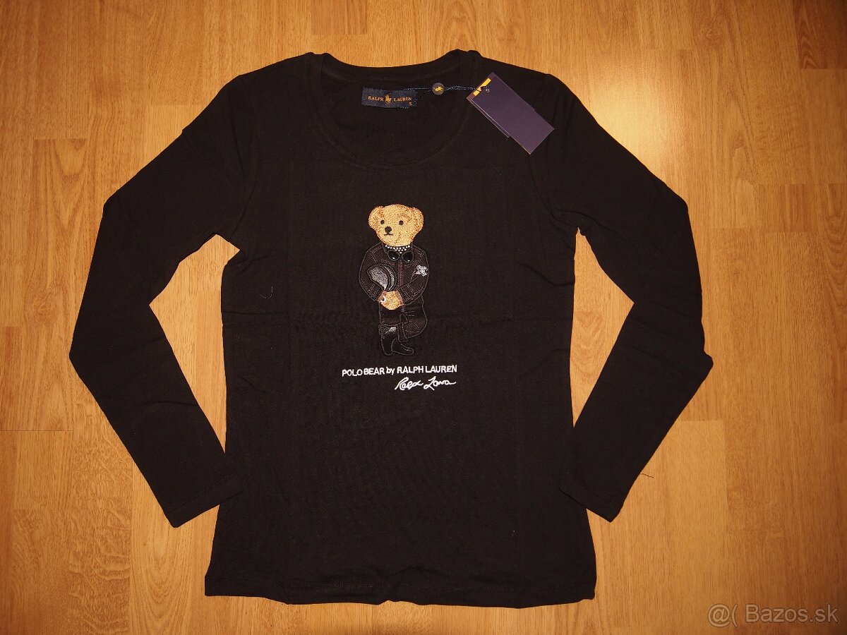 Ralph Lauren dámske tričko s dlhým rukávom čierne