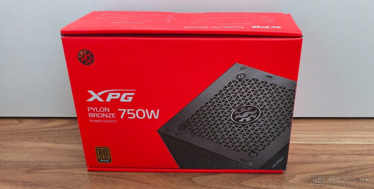 XPG PYLON 750, počítačový zdroj,750W, 80 Plus Bronze, nový