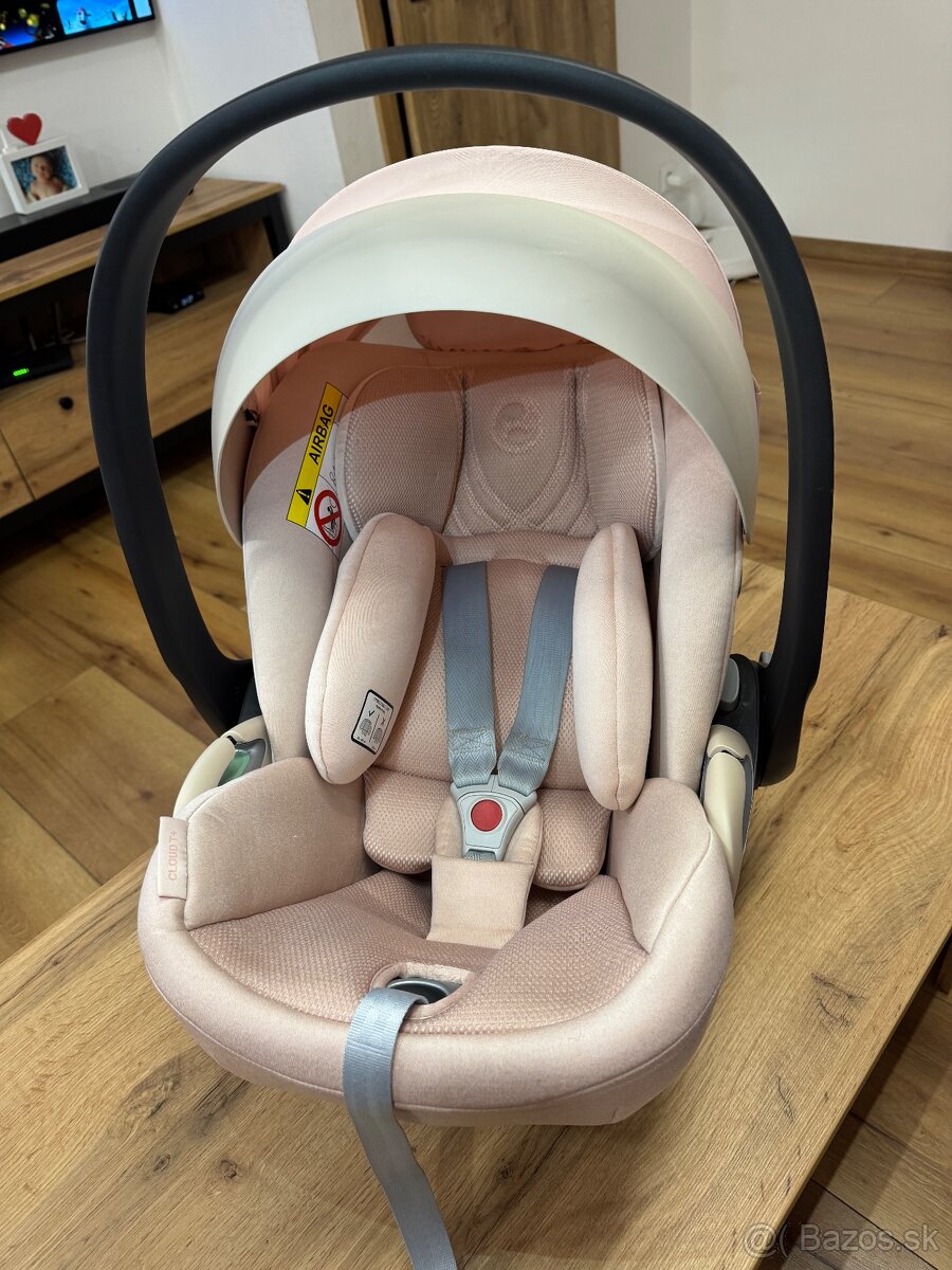 CYBEX Cloud T i-Size Plus 45-87 cm Platinum Peach Pink vajíč