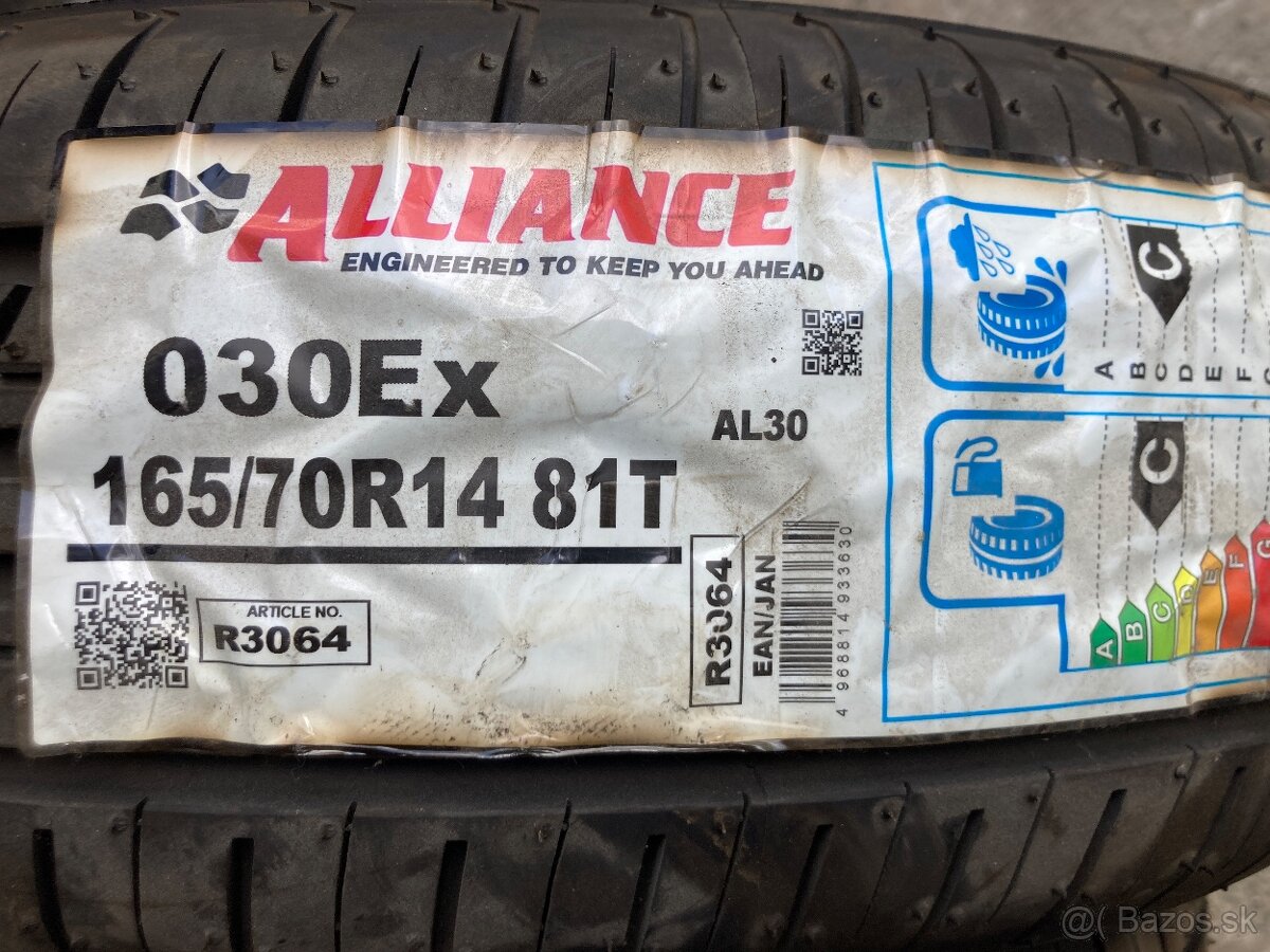 Alliance letné 165/70R14 - 2ks nové