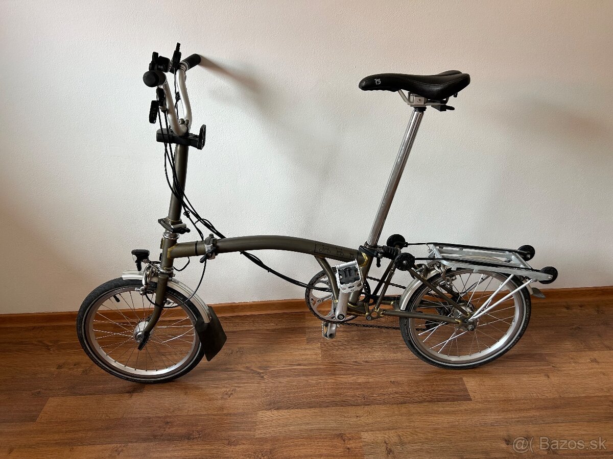 Skladací bicykel Brompton (5-rýchlostný, Raw Lacquer)